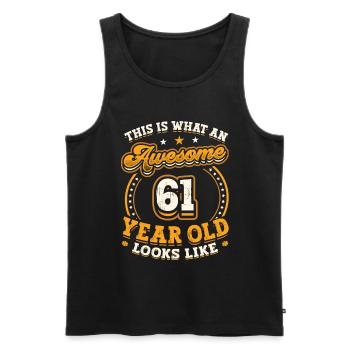 This is what a great 61-year-old looks like. - Men's Premium Organic Tank Top - black - Front - AI Model Male 178 light (178cm)