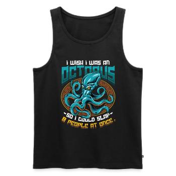 Slap 8 Menschen Auf Einmal Octopi Funny Octopus - Männer Premium Bio Tank Top - Schwarz - Vorne - AI Model Male 178 light (178cm)