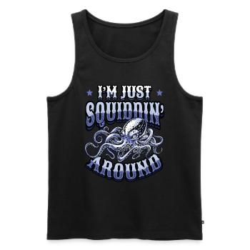 Ich Bin Nur Ein Tintenfisch - Männer Premium Bio Tank Top - Schwarz - Vorne - AI Model Male 178 light (178cm)