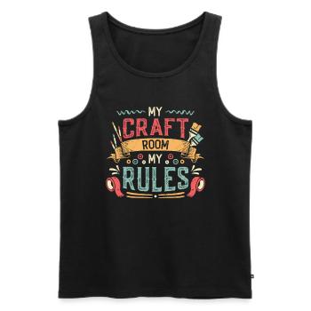 Mein Bastelzimmer Meine Regeln Crafty Mom - Männer Premium Bio Tank Top - Schwarz - Vorne - AI Model Male 178 light (178cm)