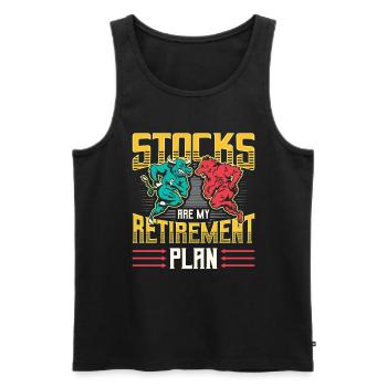 Aktien Sind Mein Ruhestandsplan - Männer Premium Bio Tank Top - Schwarz - Vorne - AI Model Male 178 light (178cm)
