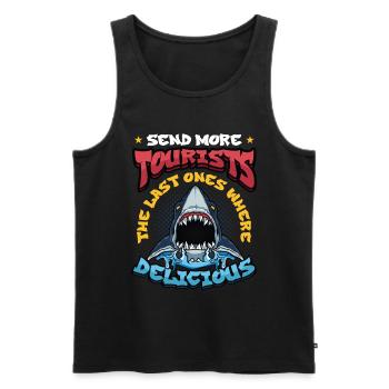 Schicken Sie Mehr Touristen - Männer Premium Bio Tank Top - Schwarz - Vorne - AI Model Male 178 light (178cm)
