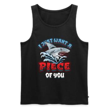 Je veux juste un morceau de toi, requin - Débardeur bio Premium Homme - noir - Devant - AI Model Male 178 light (178cm)