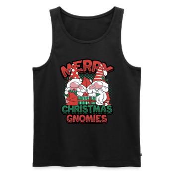 Joyeux Noël Gnomies Elfes de Noël - Débardeur bio Premium Homme - noir - Devant - Michal (187cm)
