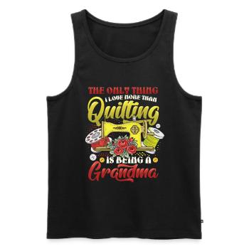 Nähen Quilter Oma Quilten - Männer Premium Bio Tank Top - Schwarz - Vorne - Michal (187cm)