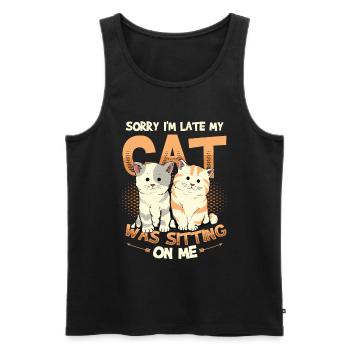 Sorry I'm late - Men's Premium Organic Tank Top - black - Front - Michal (187cm)
