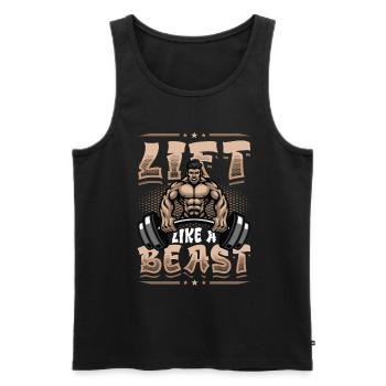 Lifting Like a Beast Weightlifting Bodybuilder - Men's Premium Organic Tank Top - black - Front - Michal (187cm)
