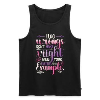 Two injustices do not make a right. - Men's Premium Organic Tank Top - black - Front - AI Model Male 178 light (178cm)