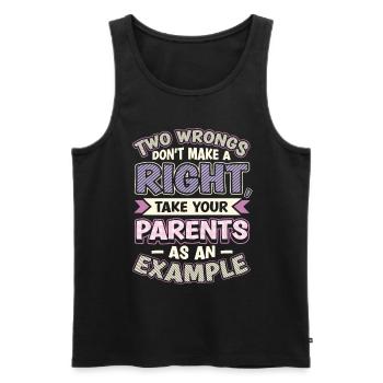 Two injustices do not make a right. - Men's Premium Organic Tank Top - black - Front - AI Model Male 178 light (178cm)