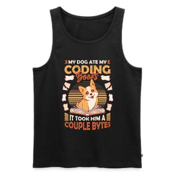 Hund Bytes Code Computer Witz Programmierung - Männer Premium Bio Tank Top - Schwarz - Vorne - AI Model Male 178 light (178cm)
