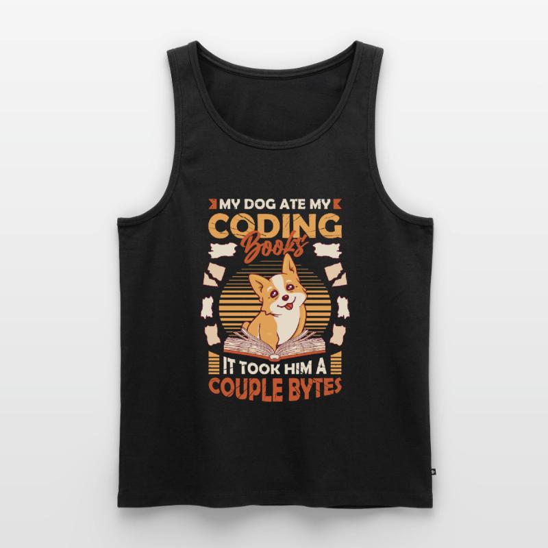 Dog Bytes Code Computer Joke Programmation Débardeur bio Premium Homme