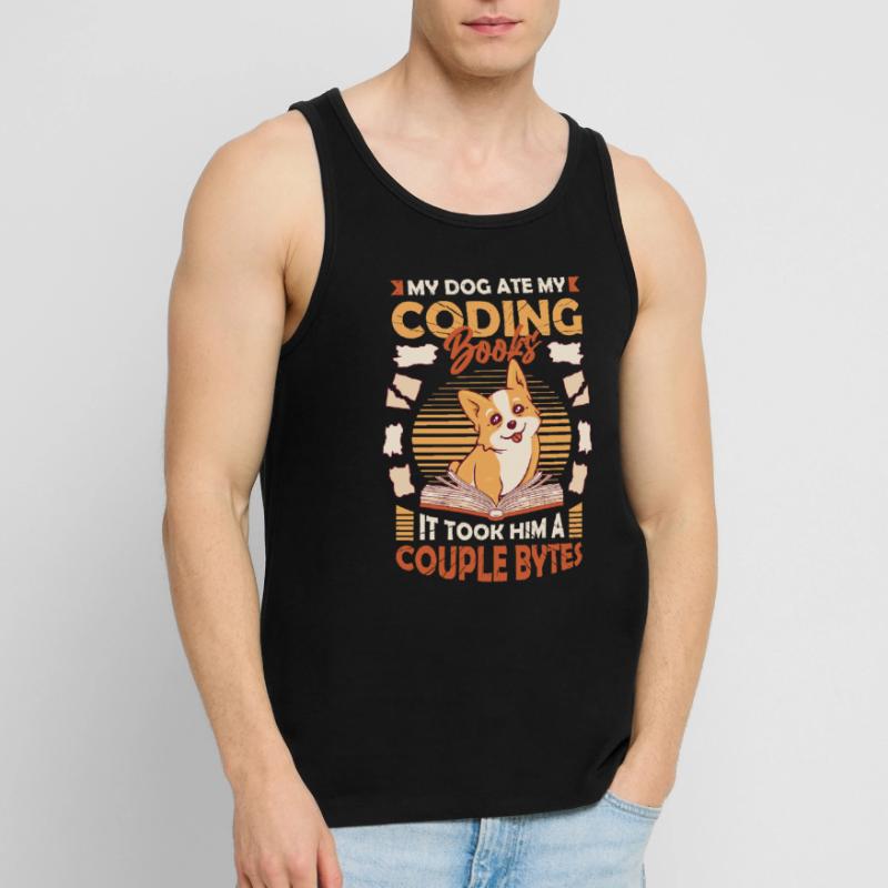Hund Bytes Code Computer Witz Programmierung Männer Premium Bio Tank Top