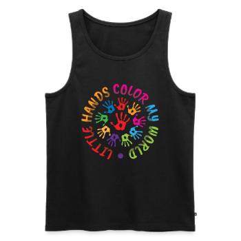 Little Hands Color My World Kindergarten Lehrerin - Männer Premium Bio Tank Top - Schwarz - Vorne - Michal (187cm)
