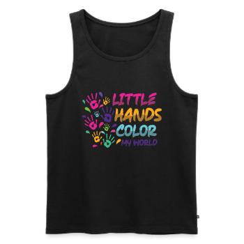 Little Hands Color My World Kindergarten Lehrerin - Männer Premium Bio Tank Top - Schwarz - Vorne - Michal (187cm)