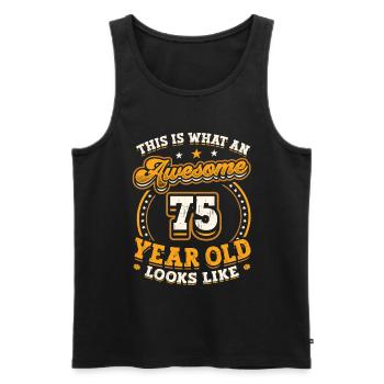 This is what a great 75-year-old looks like. - Men's Premium Organic Tank Top - black - Front - AI Model Male 178 light (178cm)