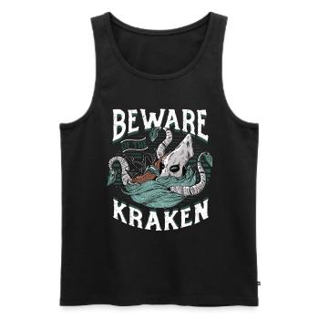 Beware of the Kraken - Men's Premium Organic Tank Top - black - Front - AI Model Male 178 light (178cm)