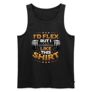 I'd Flex But I Like This Shirt Bodybuilder Weight - Men's Premium Organic Tank Top - black - Front - AI Model Male 178 light (178cm)