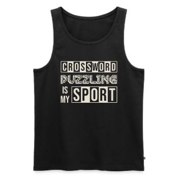 Les mots croisés sont mon sport - Débardeur bio Premium Homme - noir - Devant - Michal (187cm)