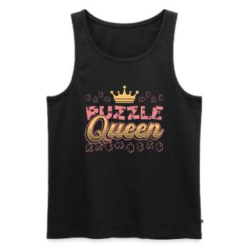 Puzzle Queen, jeu de réflexion - Débardeur bio Premium Homme - noir - Devant - Michal (187cm)