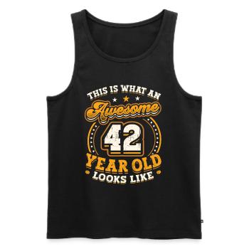 This is what a great 42-year-old looks like. - Men's Premium Organic Tank Top - black - Front - Michal (187cm)