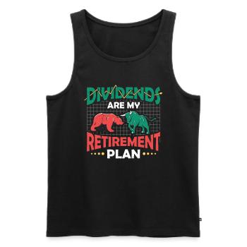 Les dividendes sont mon plan de retraite - Débardeur bio Premium Homme - noir - Devant - Michal (187cm)