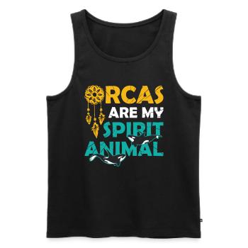 Der Orca Ist Mein Seelentier, Wal, Orca. - Männer Premium Bio Tank Top - Schwarz - Vorne - AI Model Male 178 light (178cm)