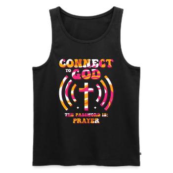 Verbunden Mit Gott, Passwort, Gebet. - Männer Premium Bio Tank Top - Schwarz - Vorne - Michal (187cm)
