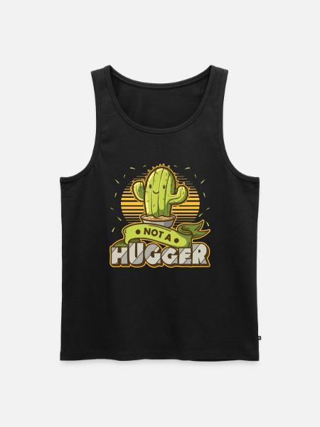 No hugging cactus - Men's Premium Organic Tank Top - black