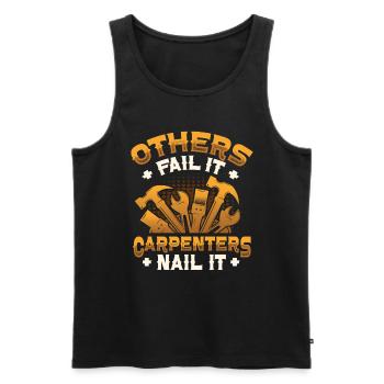 Andere Scheitern,Tischler Nageln, Holzbearbeitung - Männer Premium Bio Tank Top - Schwarz - Vorne - Michal (187cm)