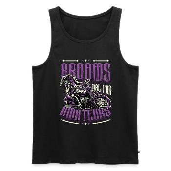 Brooms are for amateurs, Halloween witch motorcycle - Men's Premium Organic Tank Top - black - Front - Michal (187cm)