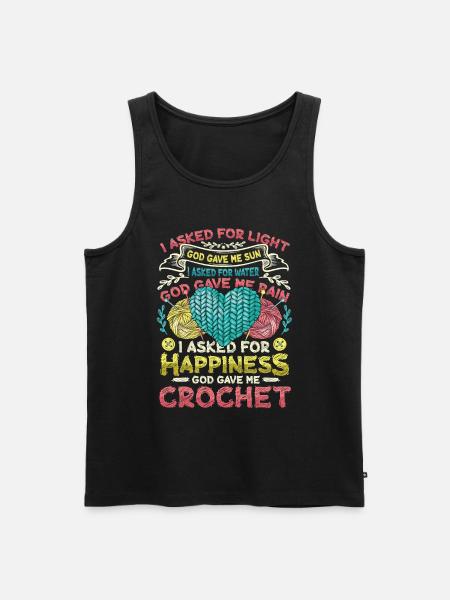 Crochet Lucky Yarns - Men's Premium Organic Tank Top - black