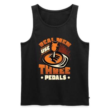 Echte Männer Verwenden Drei Pedale Auto Schalten - Männer Premium Bio Tank Top - Schwarz - Vorne - AI Model Male 178 light (178cm)