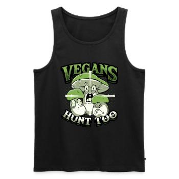 Veganer Jagen Zu Pilzjagd - Männer Premium Bio Tank Top - Schwarz - Vorne - Michal (187cm)