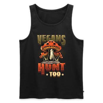 Veganer Jagen Zu Pilzjagd - Männer Premium Bio Tank Top - Schwarz - Vorne - Michal (187cm)