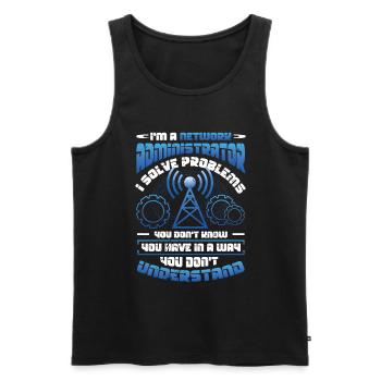 Solve problems IT-support network administrator - Men's Premium Organic Tank Top - black - Front - Michal (187cm)
