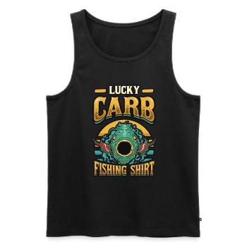Angeln carbLucky Carb Fishing - Men's Premium Organic Tank Top - black - Front - Michal (187cm)
