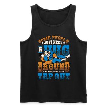 Hug around the neck, Jiu Jitsu - Men's Premium Organic Tank Top - black - Front - AI Model Male 178 light (178cm)