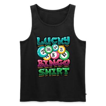 Bingo chanceux - Débardeur bio Premium Homme - noir - Devant - Michal (187cm)