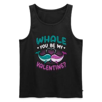Whale You Be My Valentine Matching Couple - Men's Premium Organic Tank Top - black - Front - Michal (187cm)