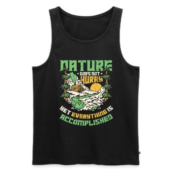 Die Natur Hat Es Nicht Eilig, Naturliebhaber. - Männer Premium Bio Tank Top - Schwarz - Vorne - AI Model Male 178 light (178cm)