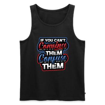 Debating Team, Confuse, Debating - Men's Premium Organic Tank Top - black - Front - AI Model Male 178 light (178cm)