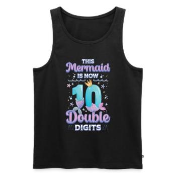 This mermaid is now 10, double digits - Men's Premium Organic Tank Top - black - Front - Michal (187cm)