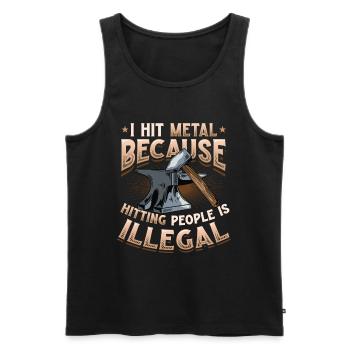Hit Metal Blacksmith - Men's Premium Organic Tank Top - black - Front - AI Model Male 178 light (178cm)