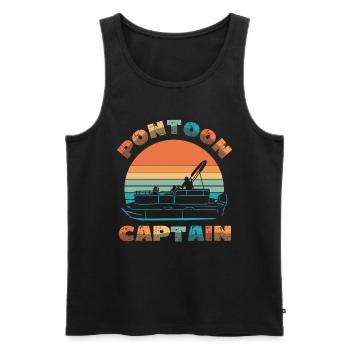 Ponton bateau, capitaine ponton - Débardeur bio Premium Homme - noir - Devant - Michal (187cm)
