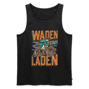 Waden Statt Laden, Mountain Bike - Männer Premium Bio Tank Top - Schwarz - Vorne - Michal (187cm)