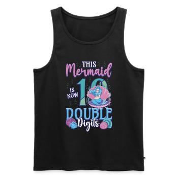 This mermaid is now 10, double digits - Men's Premium Organic Tank Top - black - Front - Michal (187cm)