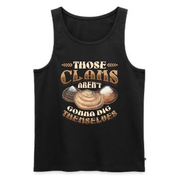 Diese Muscheln Graben Sich Nicht Selbst Aus - Männer Premium Bio Tank Top - Schwarz - Vorne - AI Model Male 178 light (178cm)