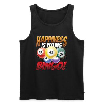 Glück Ist Schreiendes Bingo - Männer Premium Bio Tank Top - Schwarz - Vorne - AI Model Male 178 light (178cm)