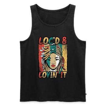 Locd And Lovin It Dreadlocks Melanin Black Queen - Débardeur bio Premium Homme - noir - Devant - Michal (187cm)