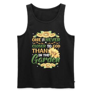 You are never closer to God than in the garden - Men's Premium Organic Tank Top - black - Front - AI Model Male 178 light (178cm)